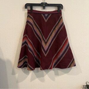 Edme & Esyllte wool blend burgundy stripe a line skirt size 0 lined